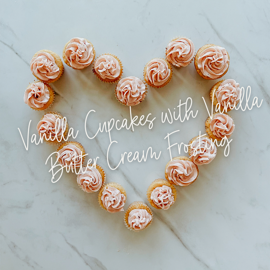Vanilla Cupcakes with Vanilla Buttercream Frosting