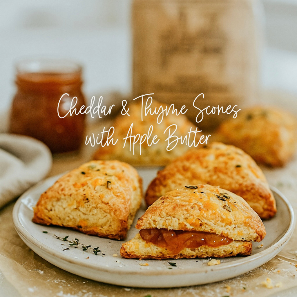 Cheddar & Thyme Scones with Apple Butter