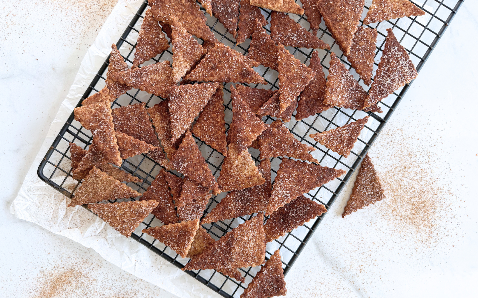Cinnamon Sugar Sourdough Discard Crackers