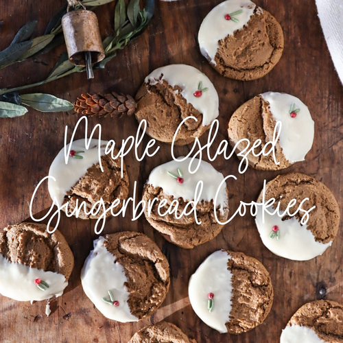 Maple Glazed Soft Gingerbread Cookies